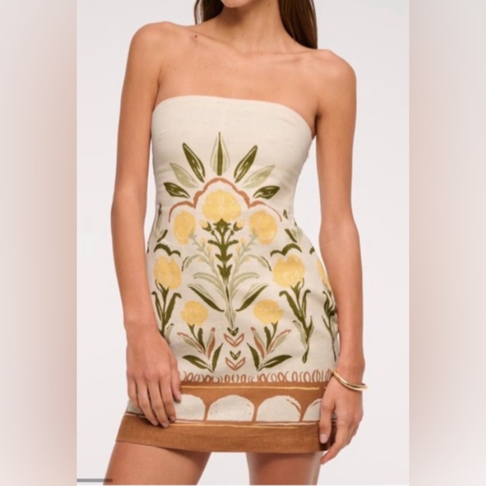 Abercrombie & Fitch- Floral Yellow & Green Block Print Dress/Skirt,XL, NWT - Picture 9 of 9